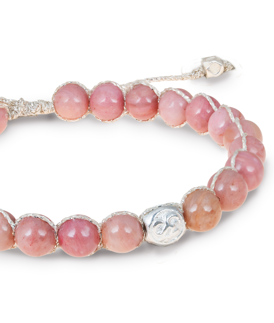 Rhodonite 6mm Bracelet | Silver