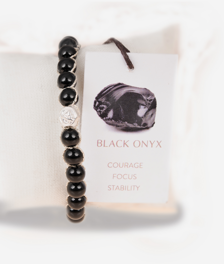 Black Onyx 6mm Bracelet | Silver