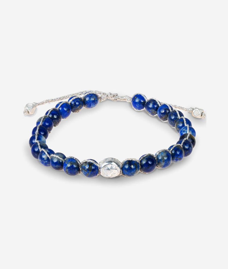 Lapis Lazuli 6mm Bracelet | Silver