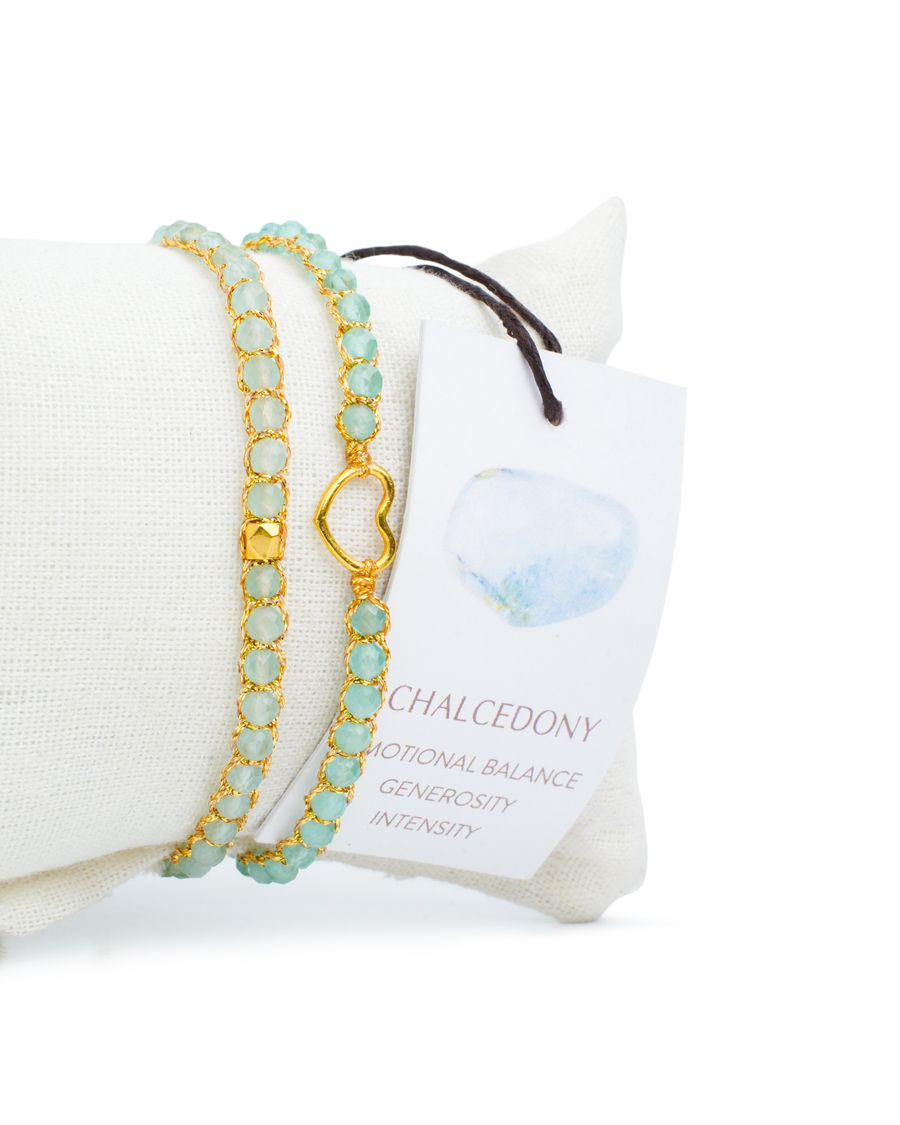 Chalcedony Nugget Kids Bracelet | Gold