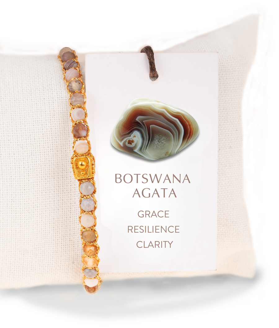 Botswana Agate Bracelet | Gold
