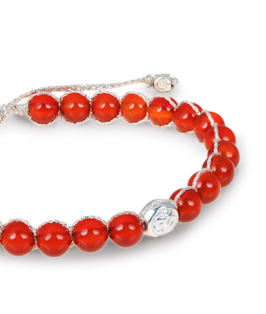 Carnelian 6mm Bracelet | Silver