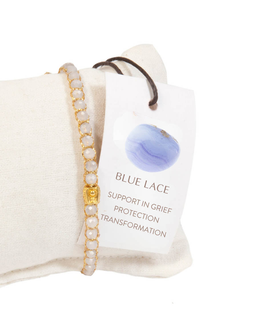 Blue Lace Bracelet | Gold
