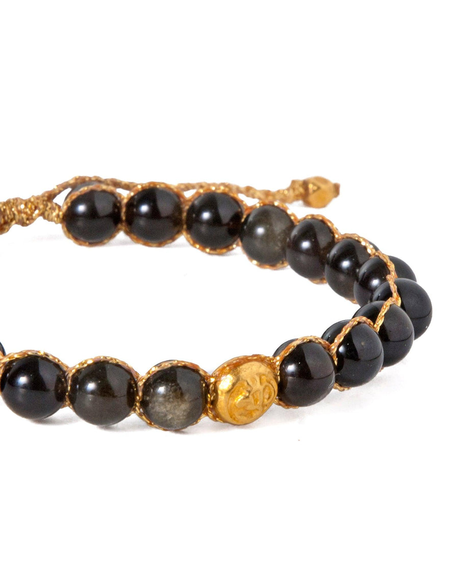 Golden Obsidian 6mm Bracelet | Gold - Samapura Jewelry