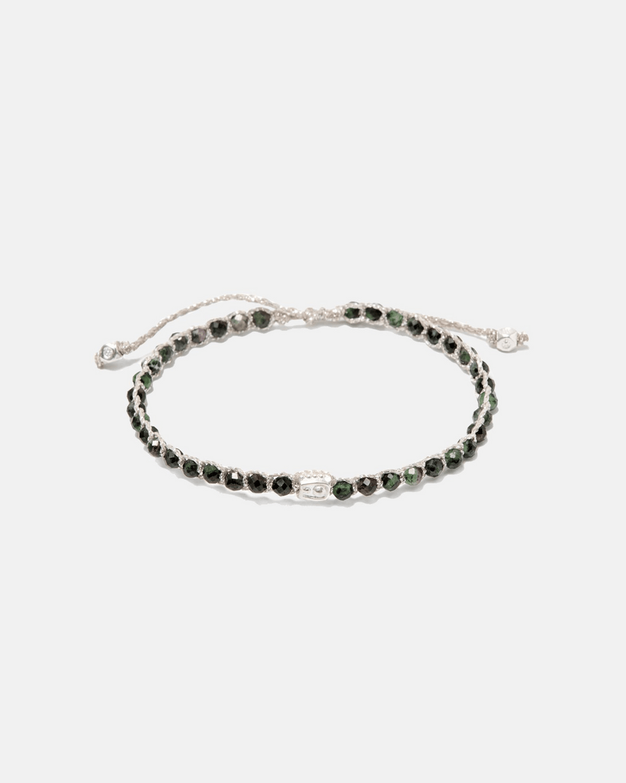Ruby Zoisite Bracelet | Silver