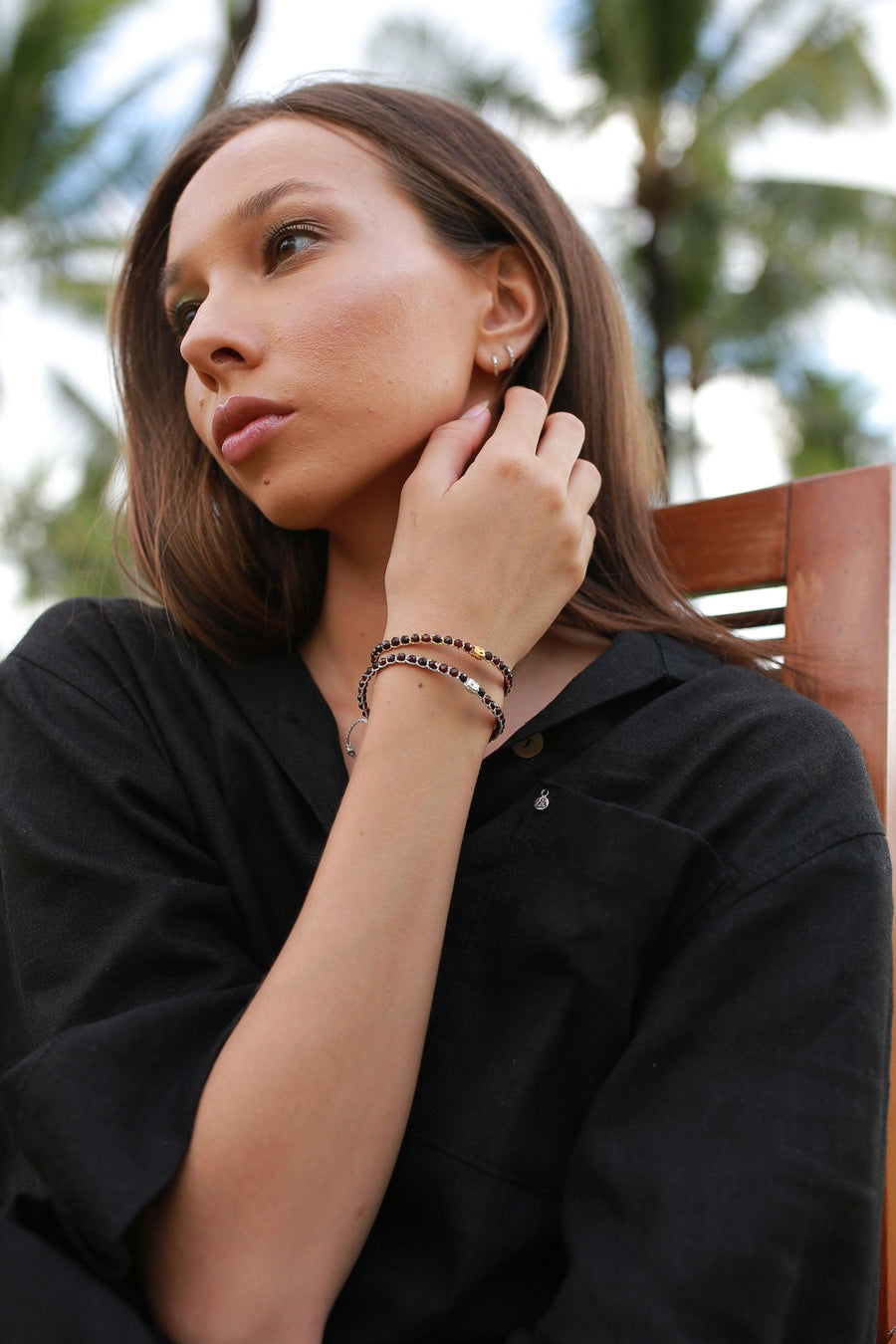 Hessonite Garnet Bracelet | Silver - Samapura Jewelry