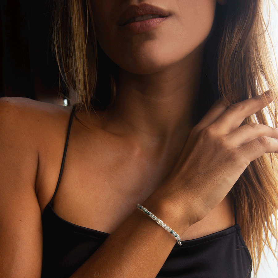 Moss Agate Bracelet | Silver
