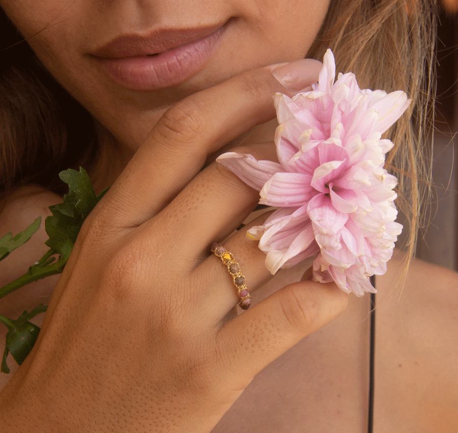 Rhodonite from Argentina Rings | Gold