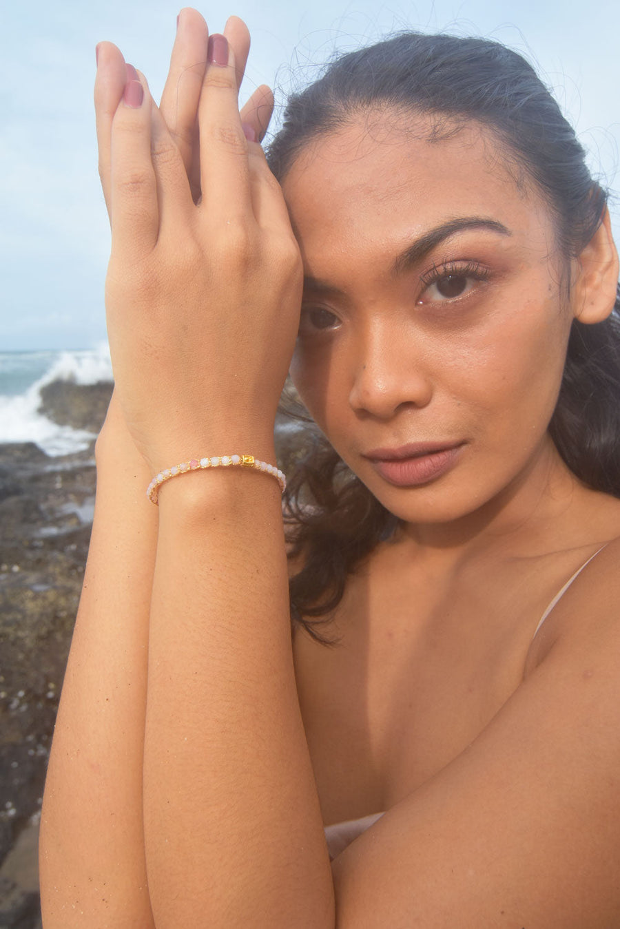 Pink Opal Bracelet | Gold