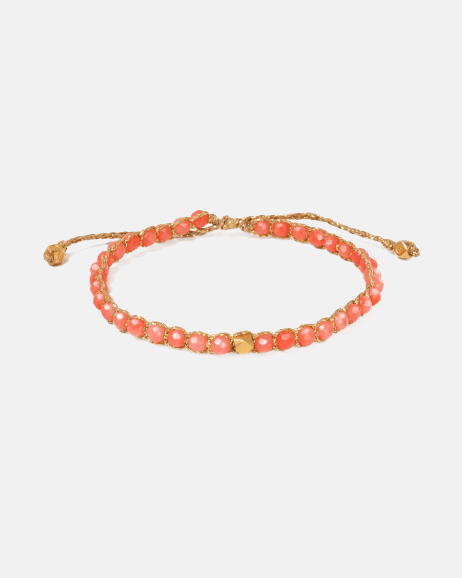 Pink Coral Nugget Kids Bracelet | Gold - Samapura Jewelry