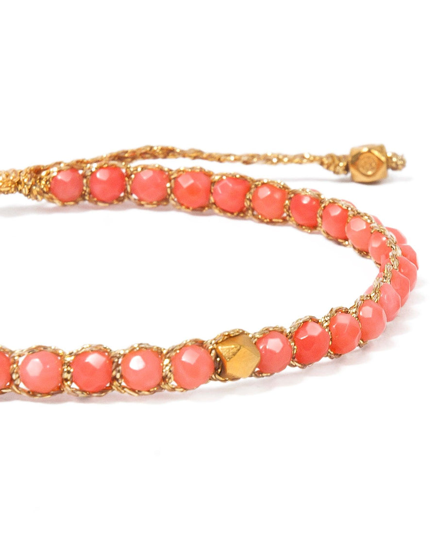 Pink Coral Nugget Kids Bracelet | Gold - Samapura Jewelry