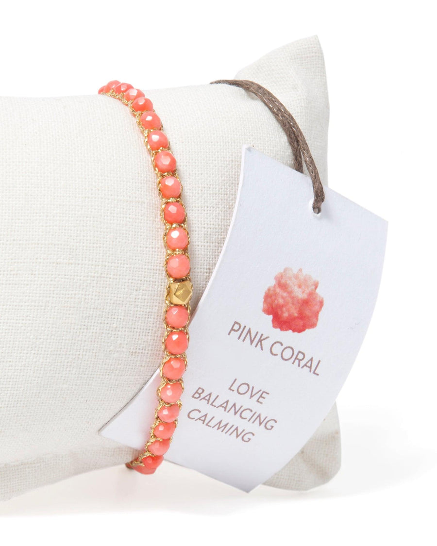 Pink Coral Nugget Kids Bracelet | Gold - Samapura Jewelry