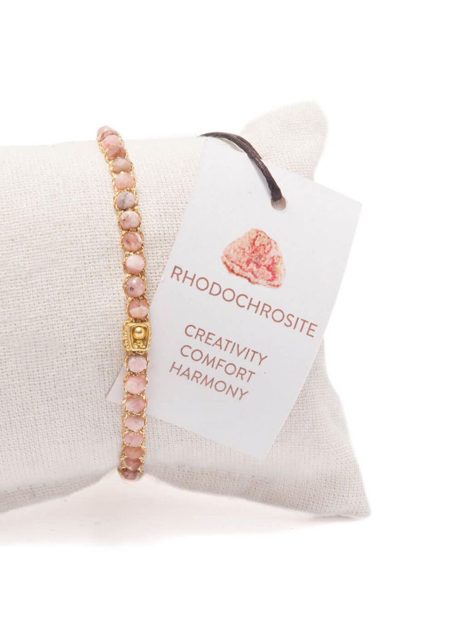 Rhodochrosite Bracelet | Gold - Samapura Jewelry