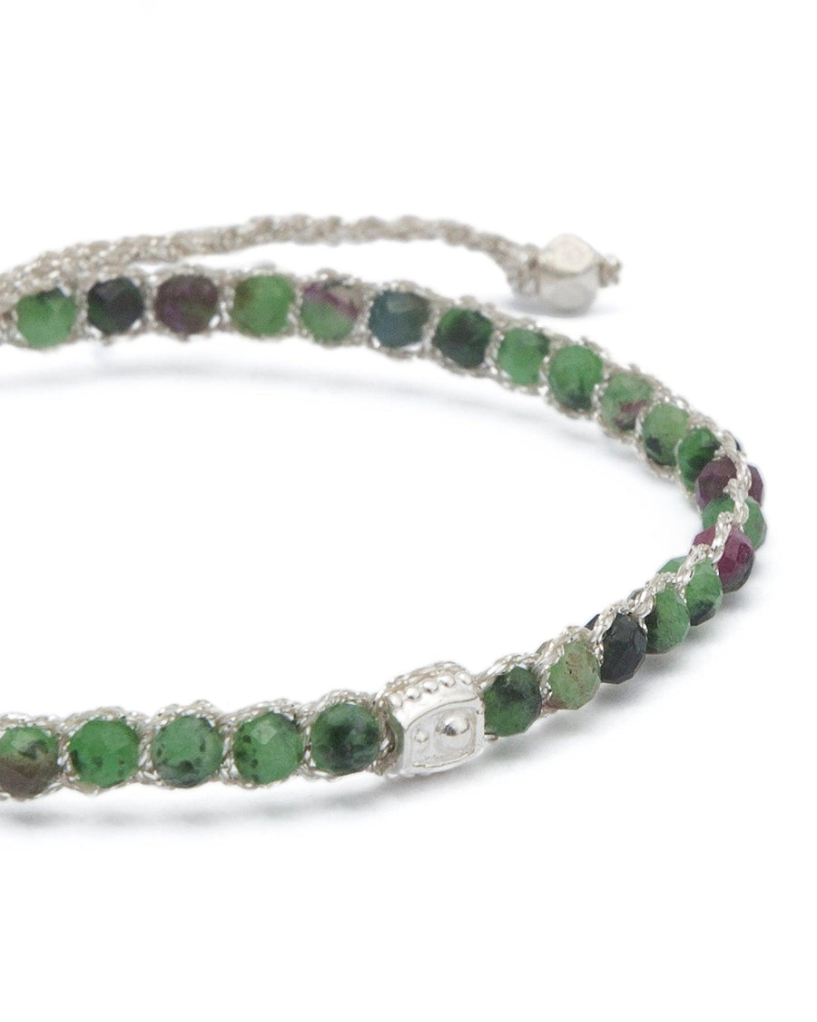 Ruby Zoisite Bracelet | Silver - Samapura Jewelry
