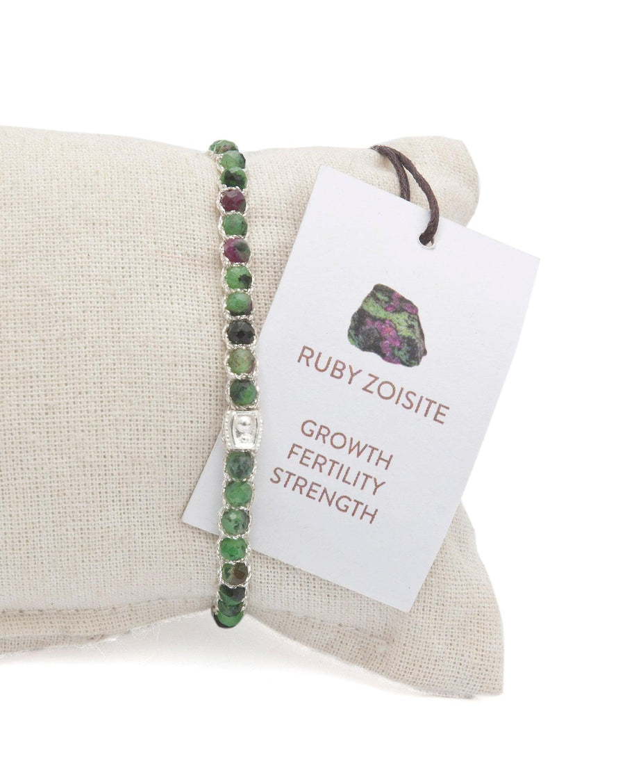 Ruby Zoisite Bracelet | Silver - Samapura Jewelry