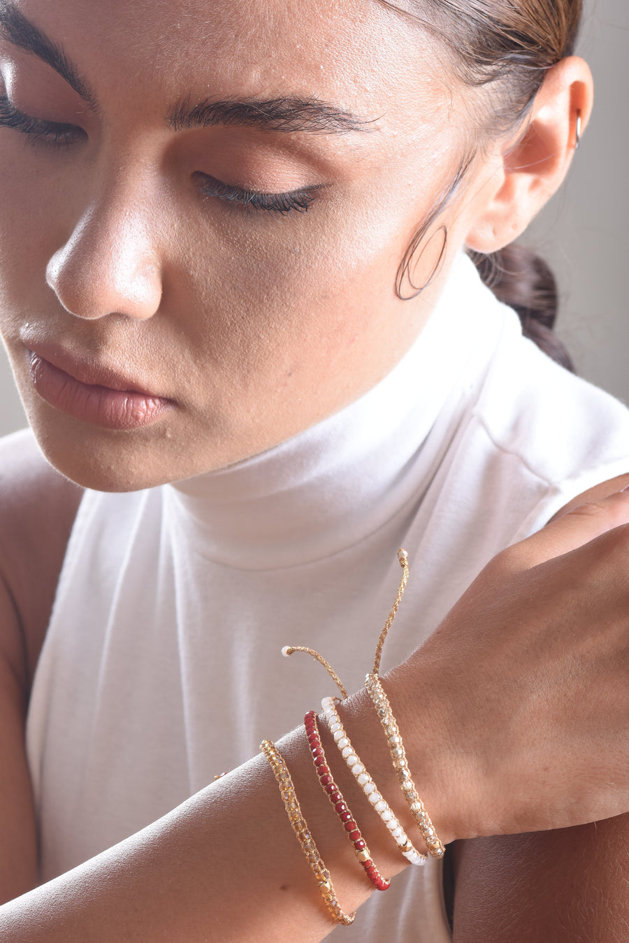 Crystal Metallic Nugget Bracelet | Gold