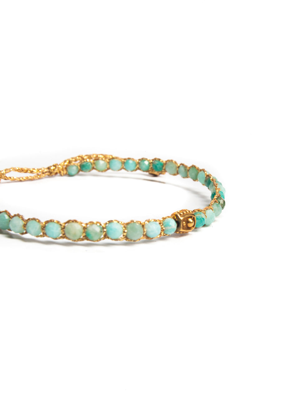 Amazoite from South Africa Bracelet | Gold