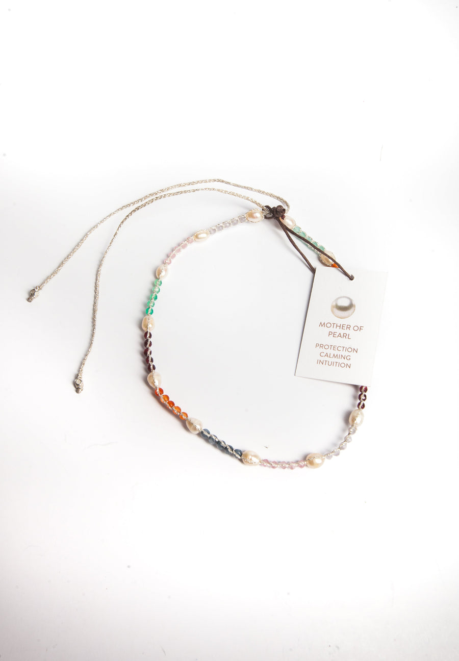 Pearl & Gemstone Choker | Silver
