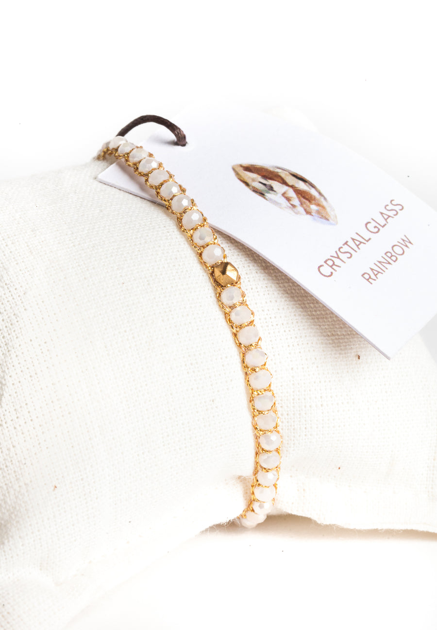 Crystal Rainbow Nugget Bracelet | Gold