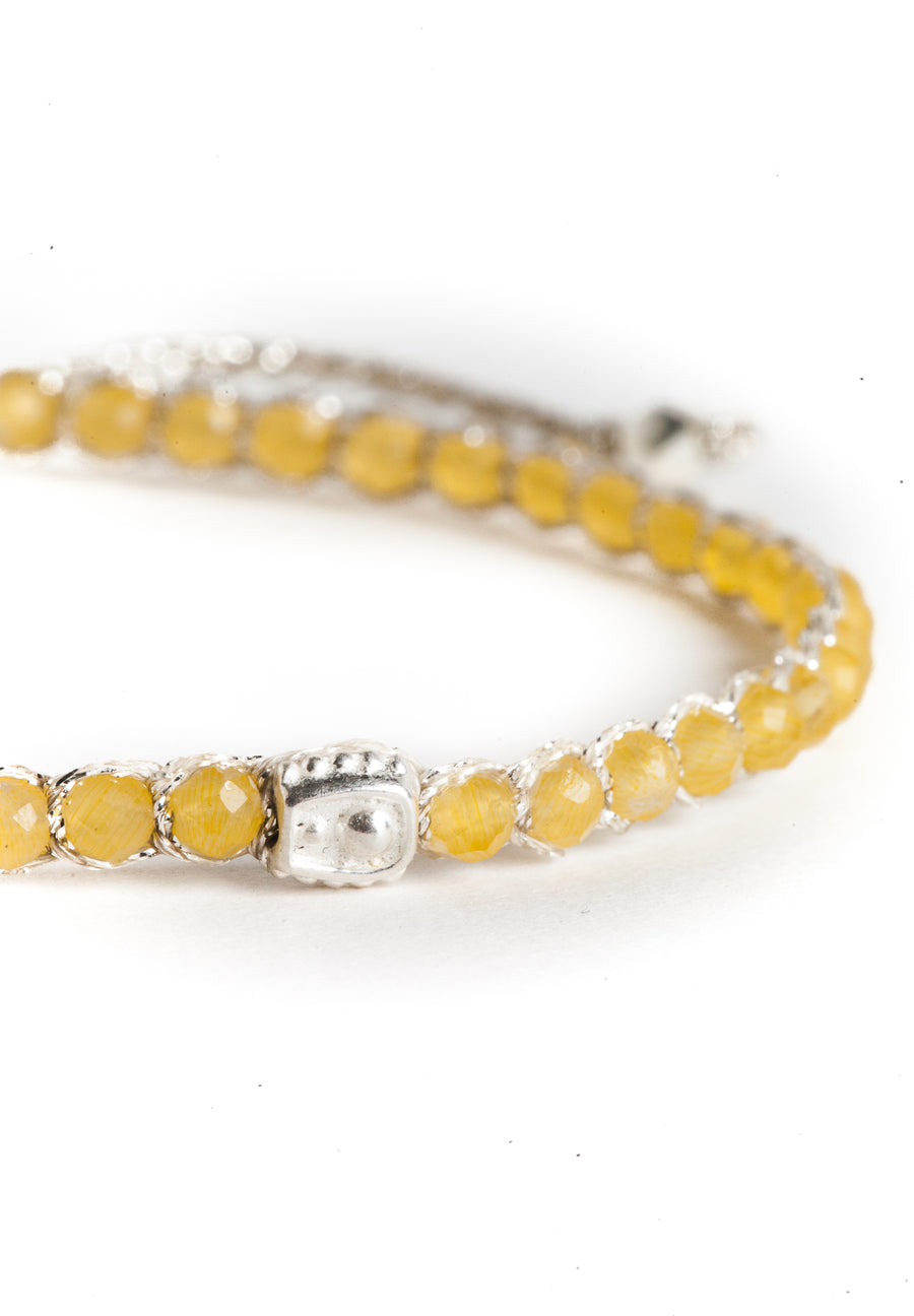 Yellow Calcite Bracelet | Silver