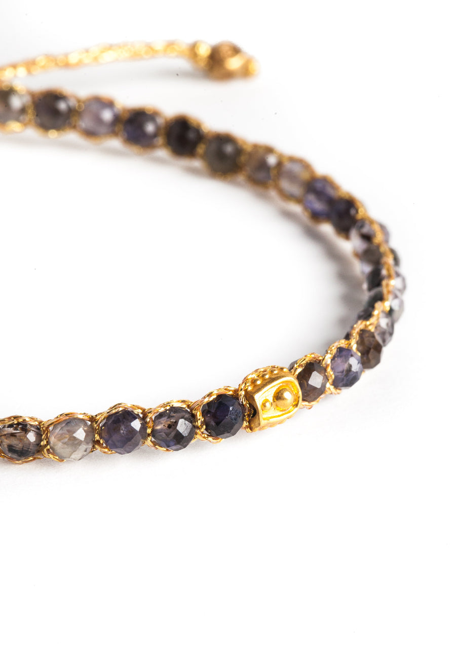 Dark Labradorite Bracelet | Gold