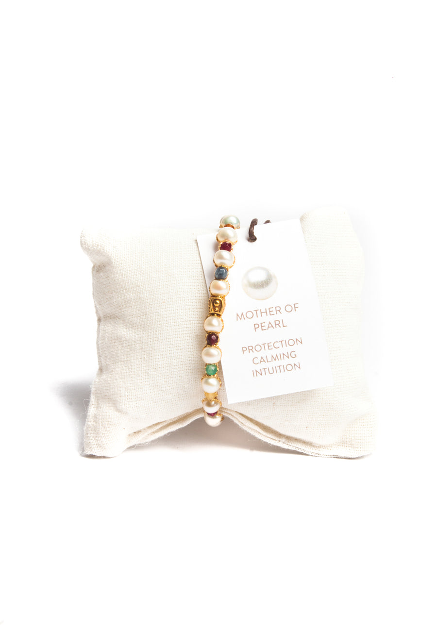 Pearl & Gemstone Bracelet | Gold