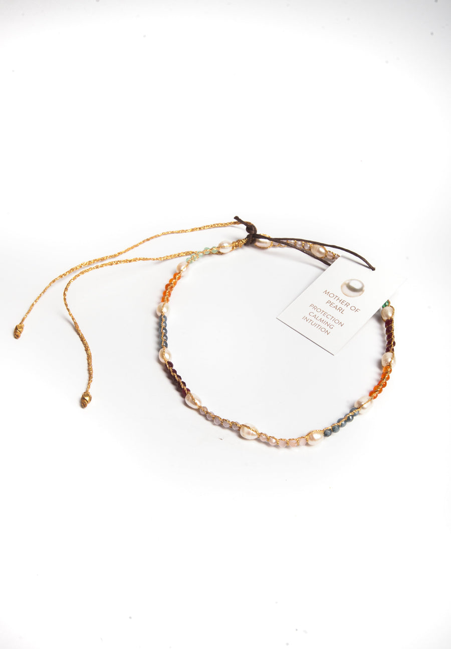 Pearl & Gemstone Choker | Gold