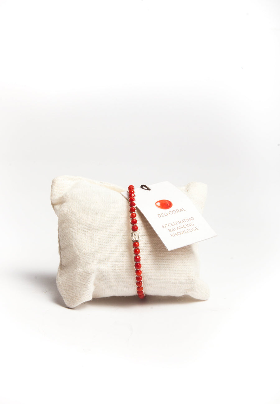 Red Coral Bracelet | Silver