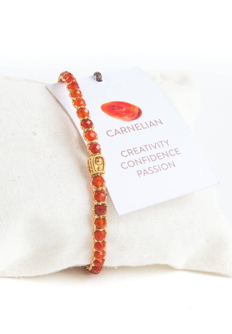 Dark Carnelian Bracelet | Gold