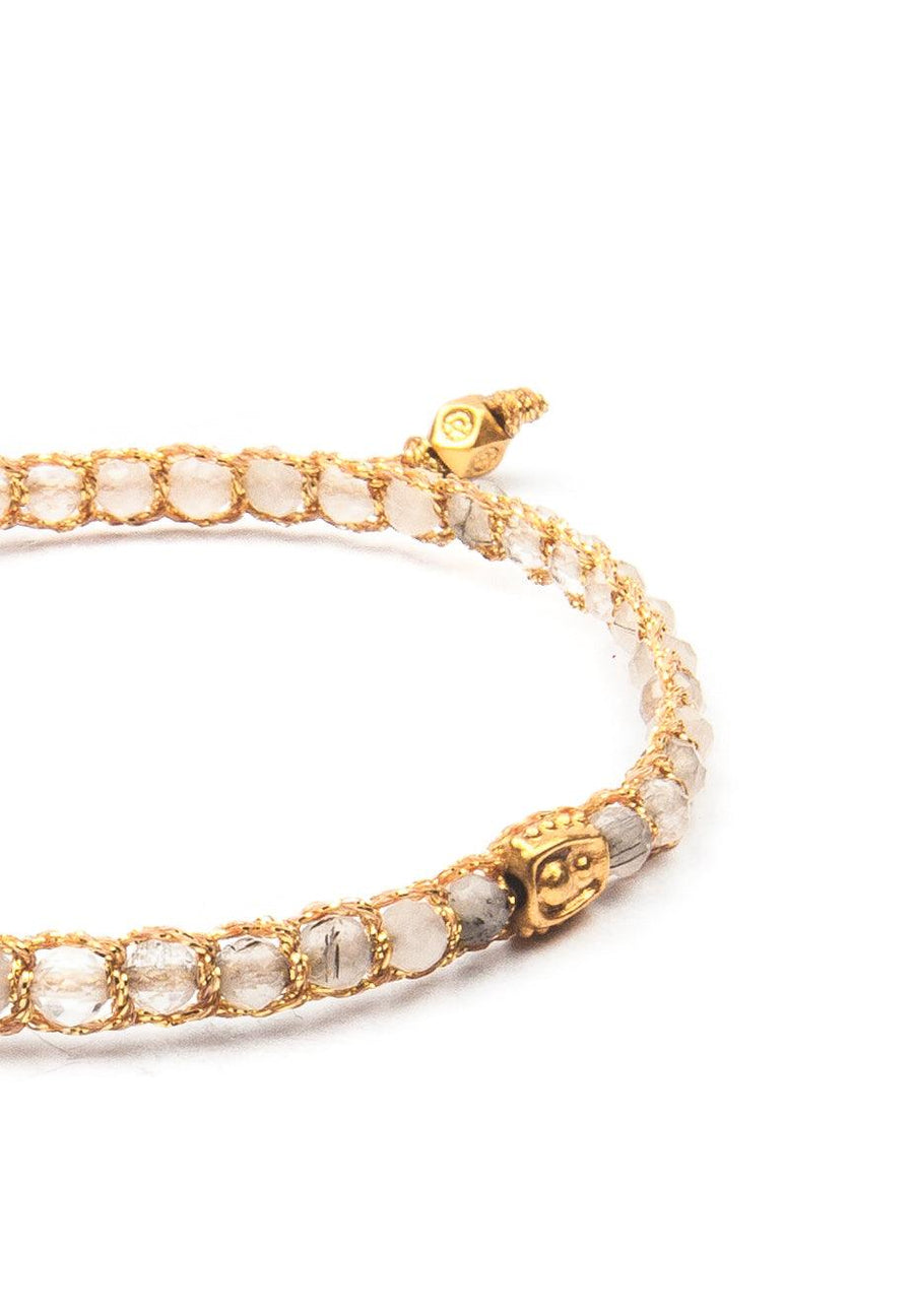 Clear Rutilated Quartz Bracelet | Gold - Samapura Jewelry