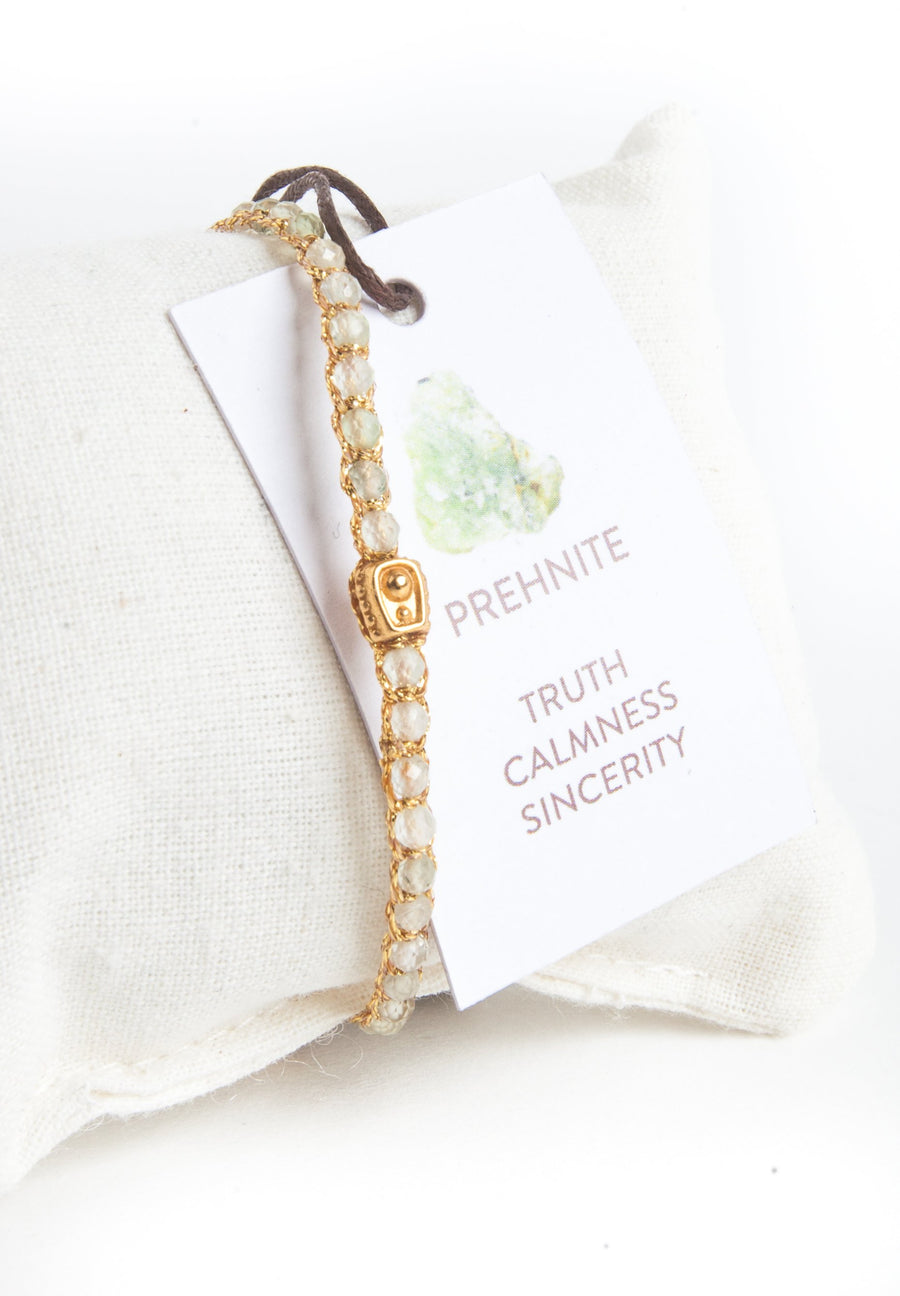 Prehnite Bracelet | Gold