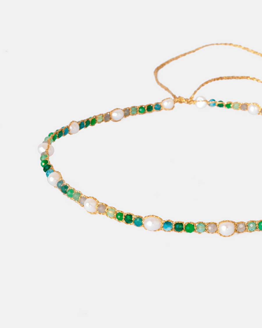 Pearl & Gemstone Symphony Choker| Gold