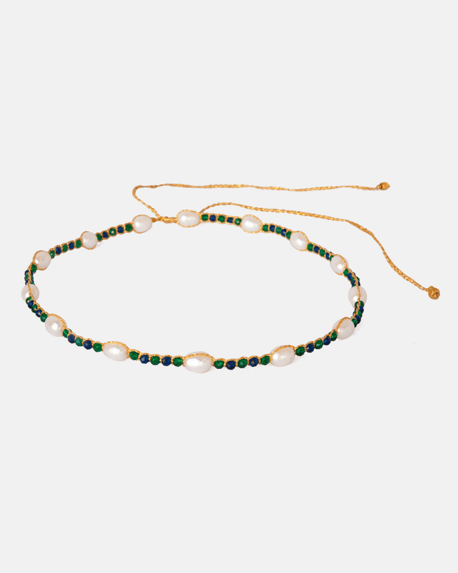 Pearl & Gemstone Horizon Choker  | Gold
