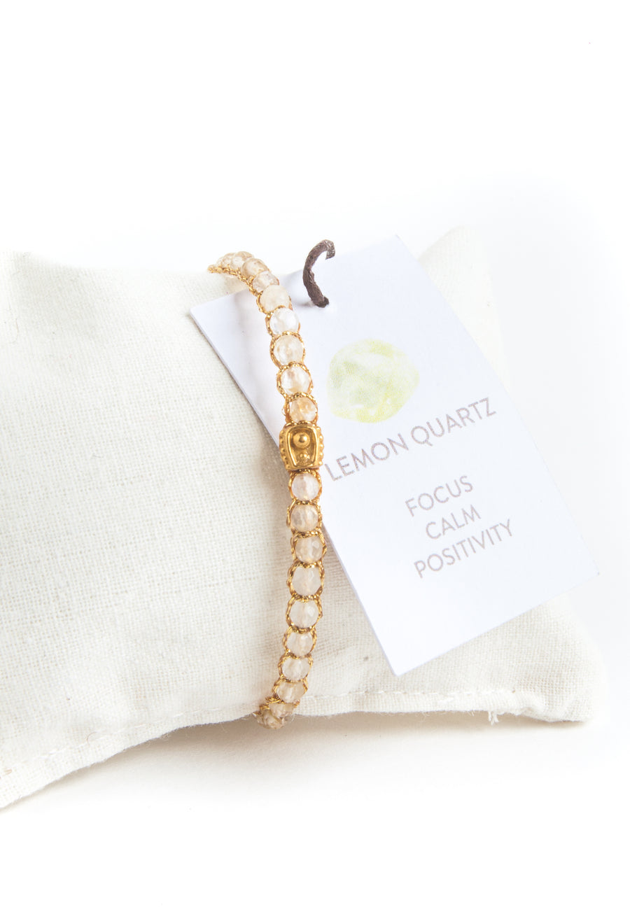 Lemon Quartz Bracelet | Gold
