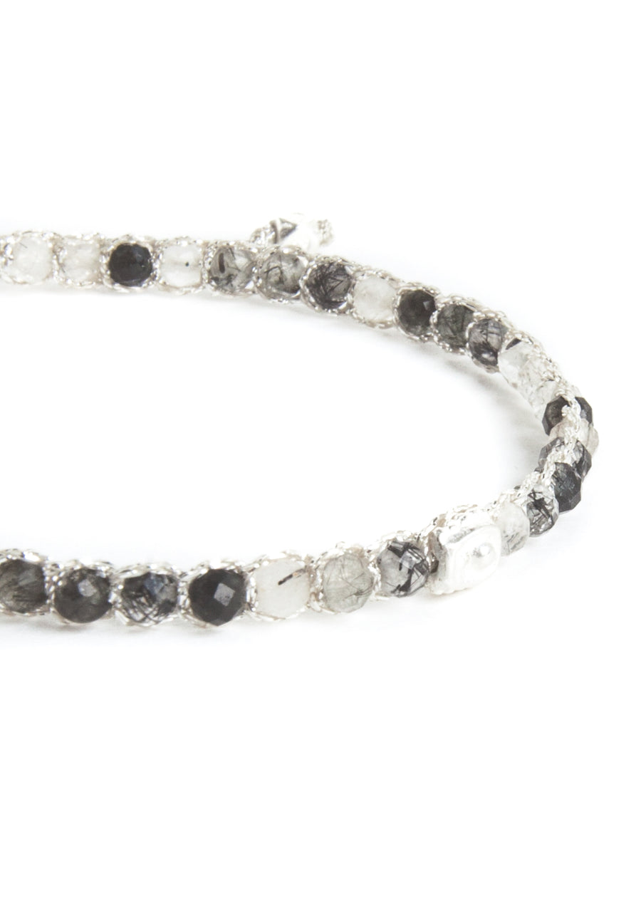 BLACK RUTILATED QUARTZ  | SILVER