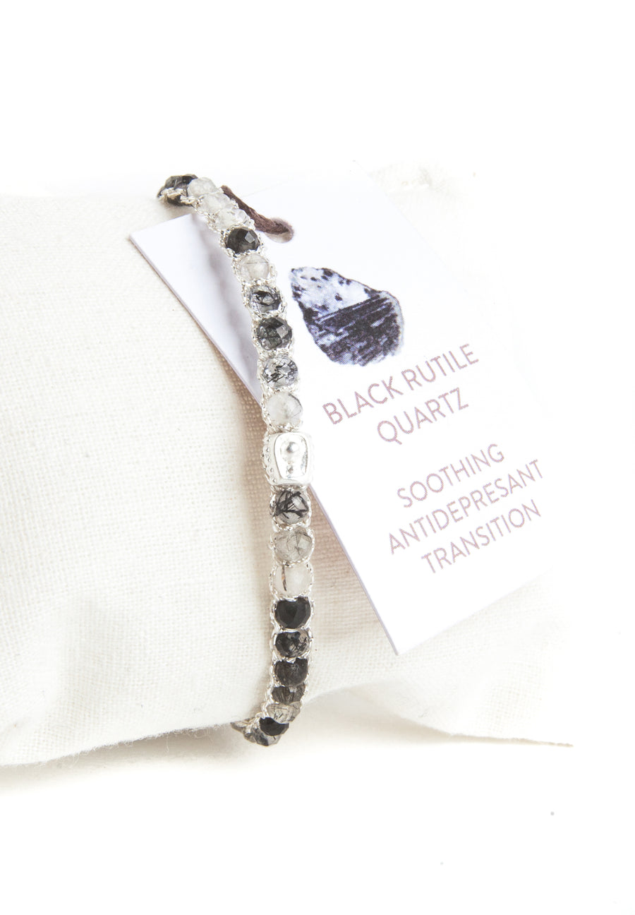 BLACK RUTILATED QUARTZ  | SILVER