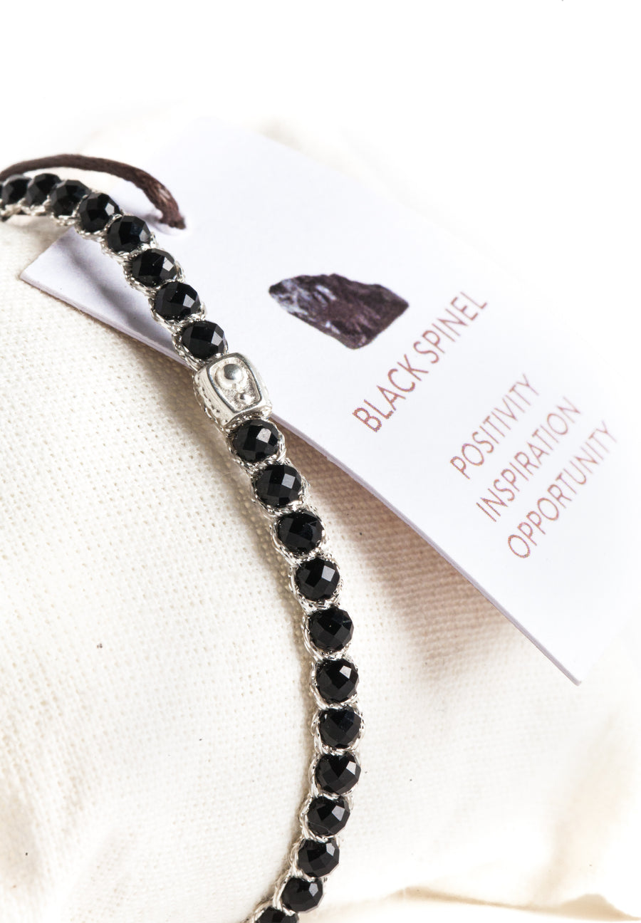 Black Spinel  Bracelet | Silver