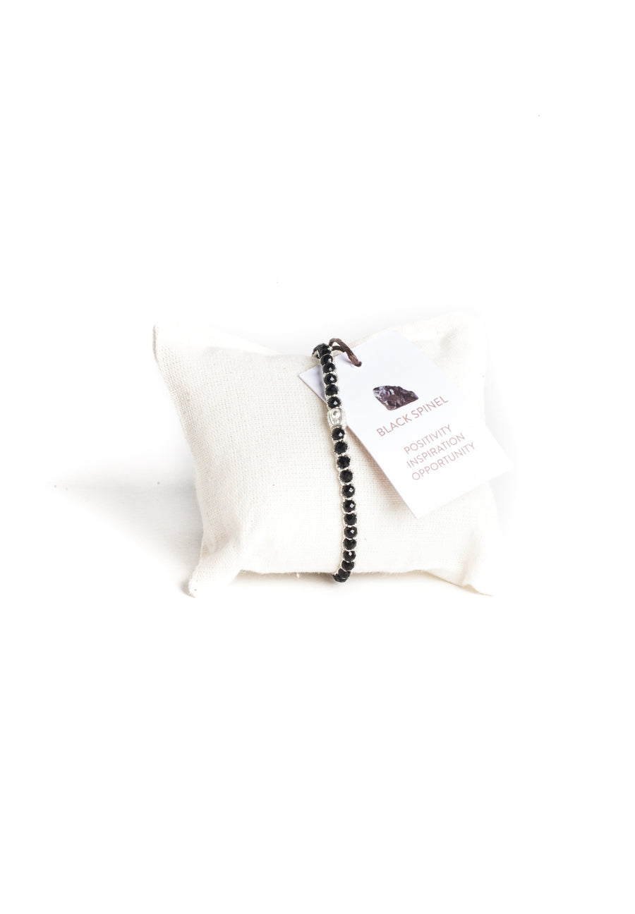 Black Spinel  Bracelet | Silver
