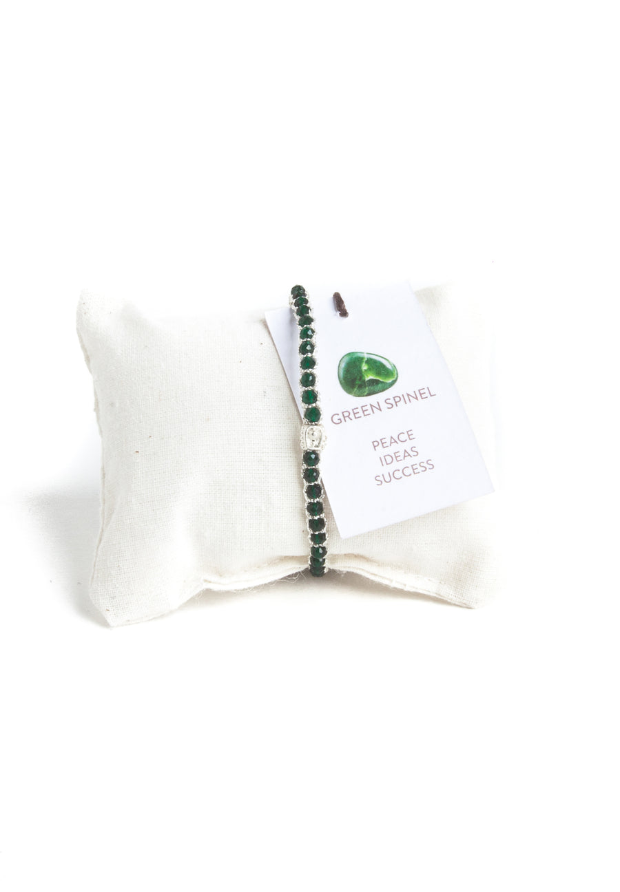 Green Spinel  Bracelet | Silver