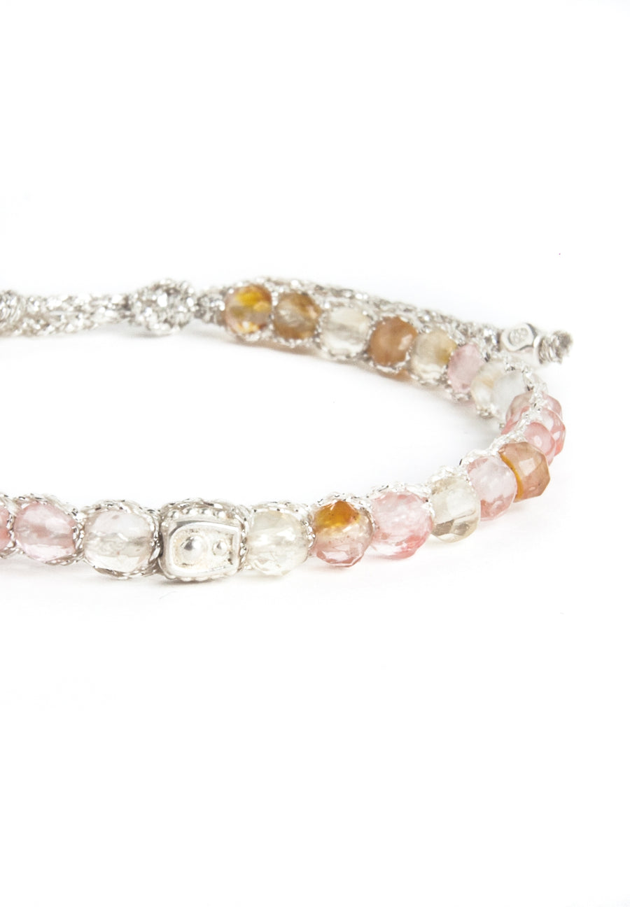 Watermelon Quartz  Bracelet | Silver