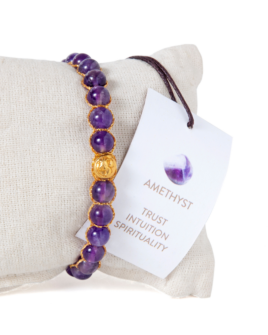 Amethyst 6mm Bracelet | Gold