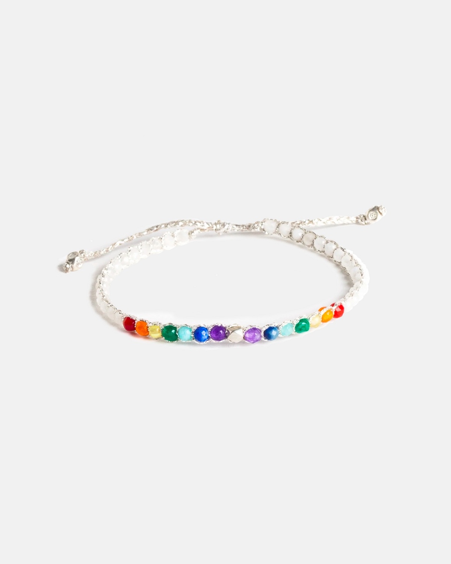7 CHAKRAS MOONSTONE Bracelet | Silver