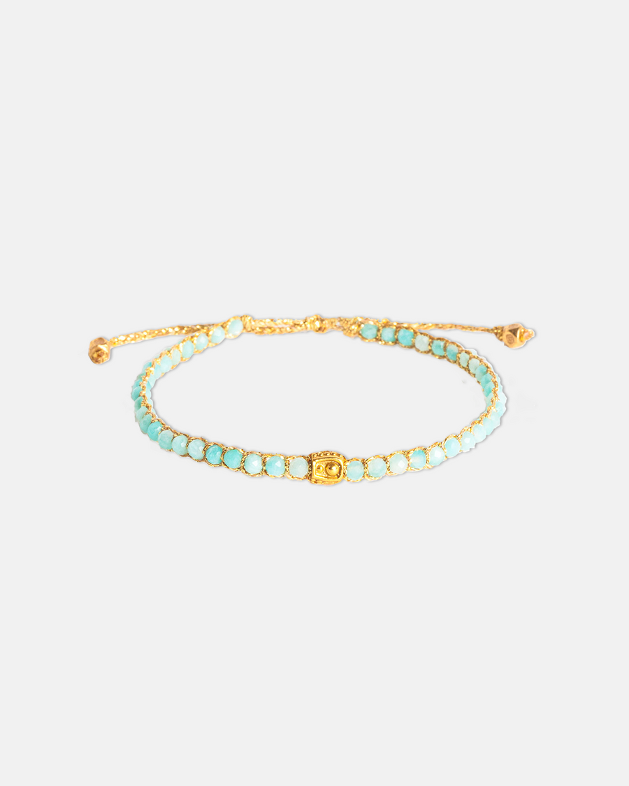 Amazoite from South Africa Bracelet | Gold