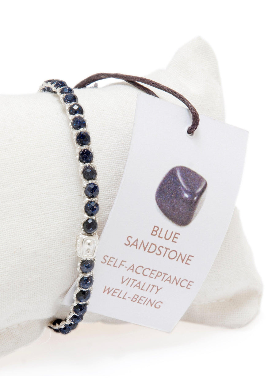 Blue Sandstone Bracelet | Silver - Samapura Jewelry