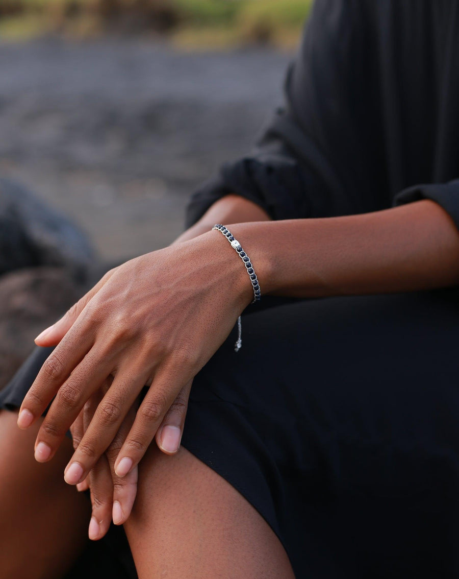Blue Sandstone Bracelet | Silver - Samapura Jewelry