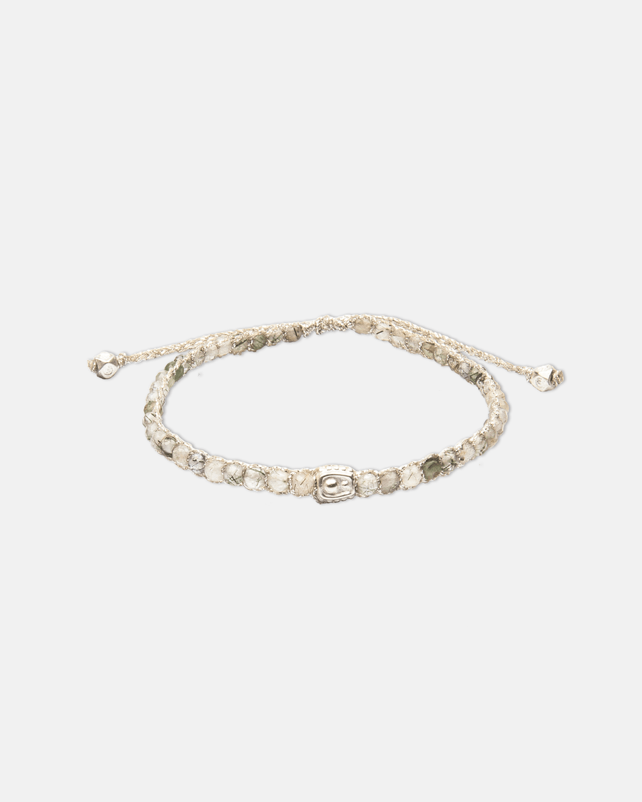 Clear Rutilated Quartz Bracelet | Silver - Samapura Jewelry