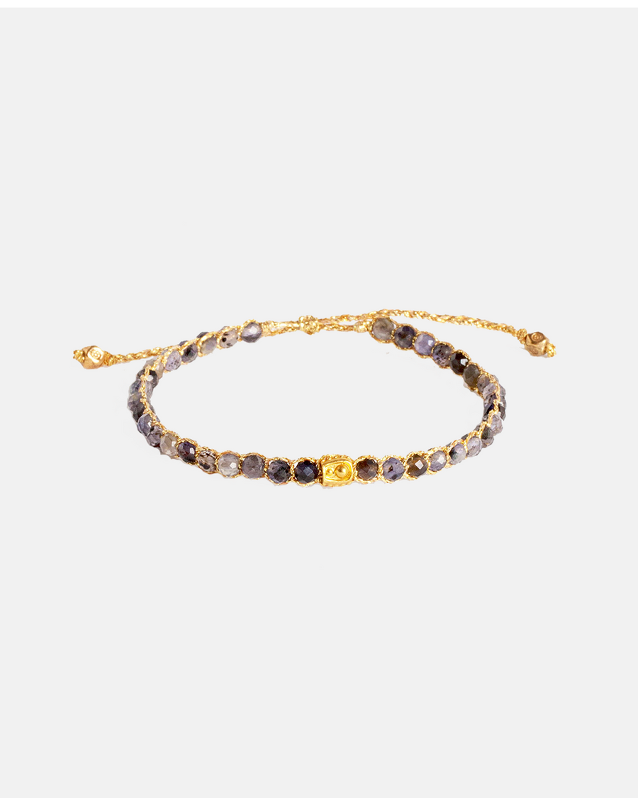 Dark Labradorite Bracelet | Gold