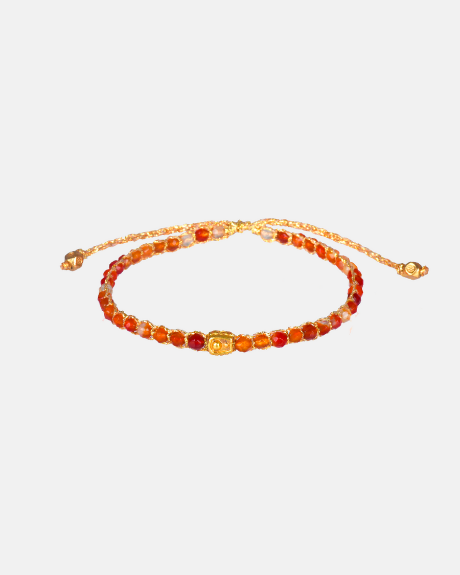 Fire Agate Bracelet | Gold