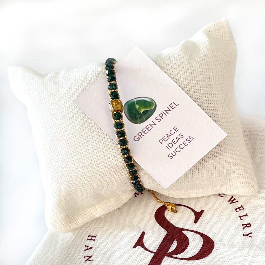 Green Spinel Bracelet | Gold