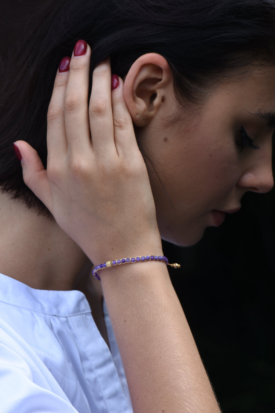 Amethyst Bracelet | Gold